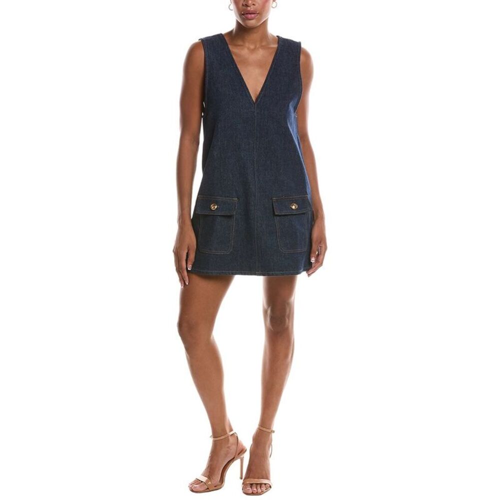 Frame Denim Womens  The Pinafore Shift Dress, Blue